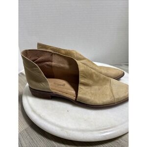 Free People 'Royale' Pointy Toe Boots Brown Distressed Leather 38 EU 8 US‎ Shoes